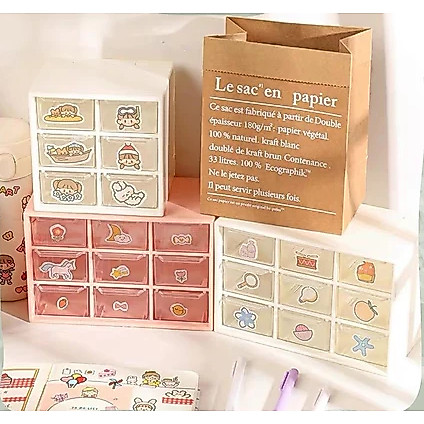 [HsLapak] 9 DRAWERS 6 DRAWERS STORAGE BOX MINI DRAWER DESKTOP INS AESTHETIC DESK / KOTAK LACI MINI 9