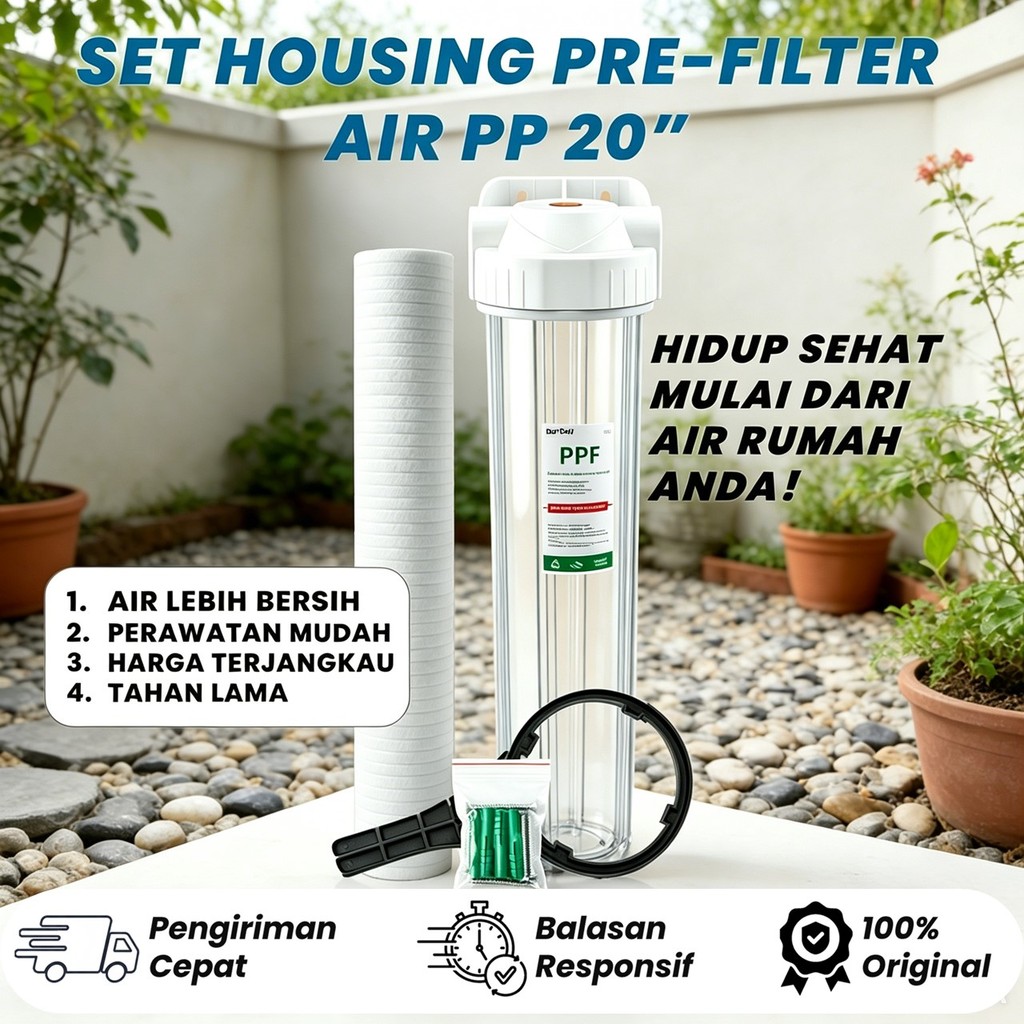Housing Filter Air 20" / Water Filter Housing 20" -  Clear, 1/2 inch