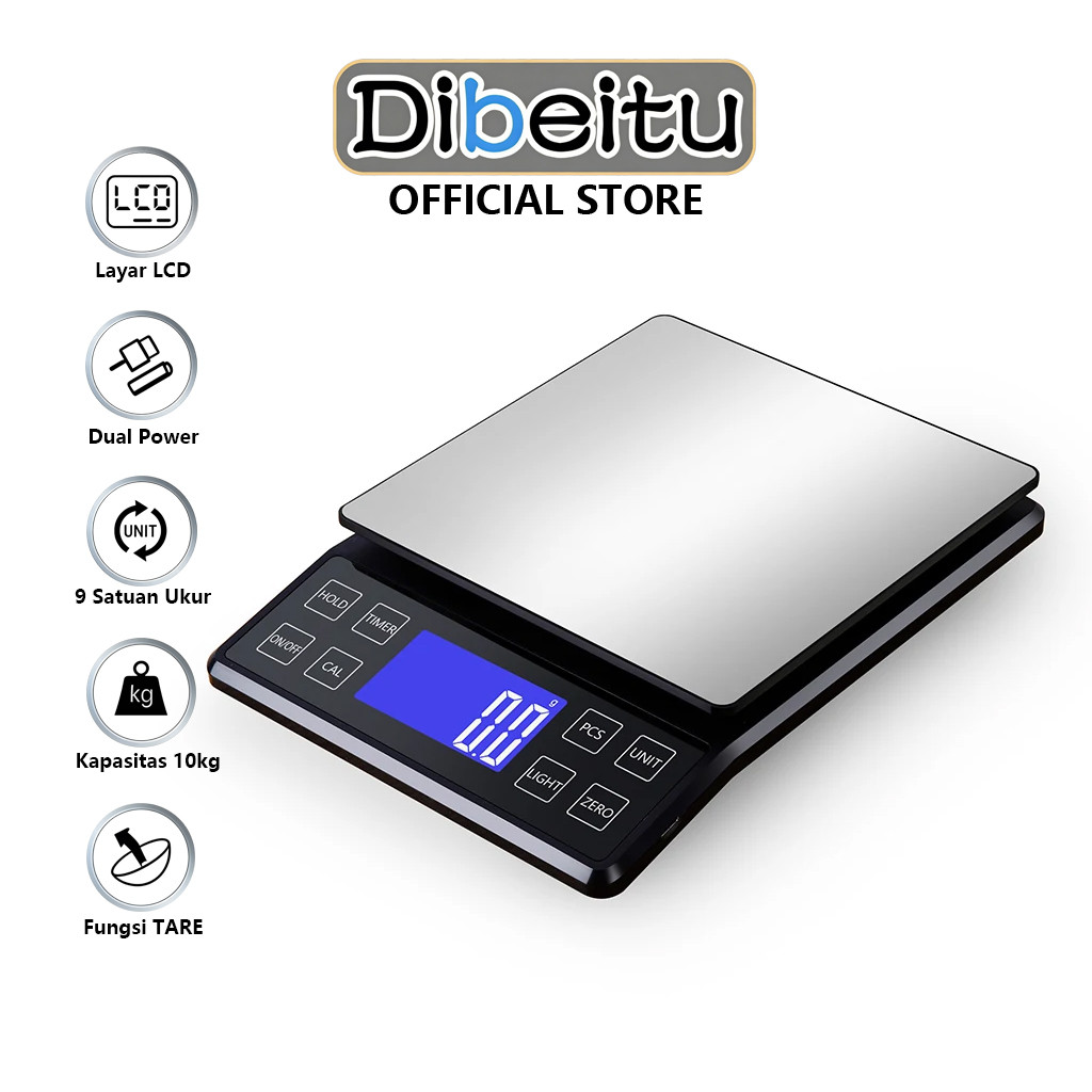 Timbangan Kue Dapur Digital 10kg Akurasi 1g USB  Rechargeable Timbangan Elektronik Portabel