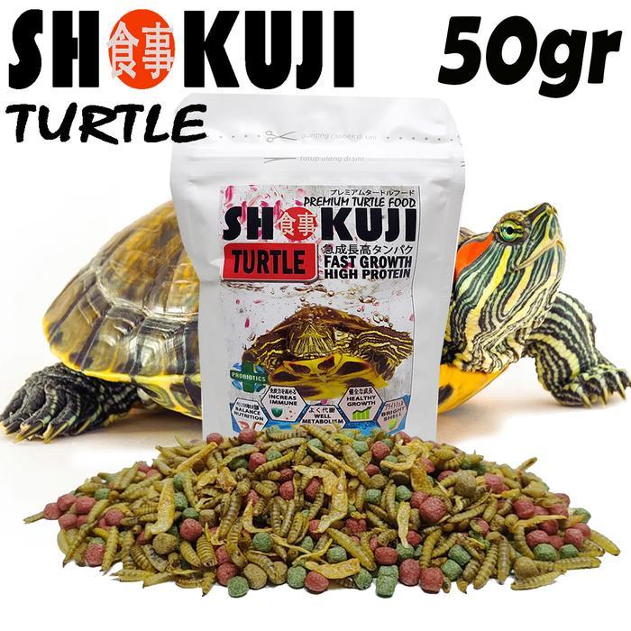 50GR SHOKUJI PAKAN RES BRAZIL MONBI MAKANAN KURAKURA AIR AMBON PELET KURA DAMER MATAMATA CST TURTLE