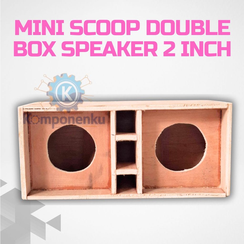 Box Speaker 2 Inch Mini Scoop Double untuk Speaker Pasif / Aktif