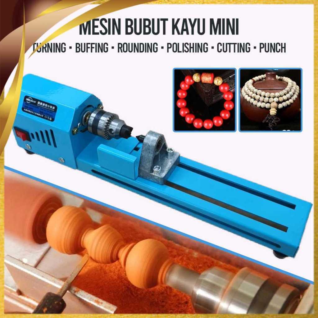 [ROOKU TECH] DRUN Mesin Bubut Kayu Mini Lathe Beads Woodworking 150W - X707 PROMO TERBARU TERLARIS T