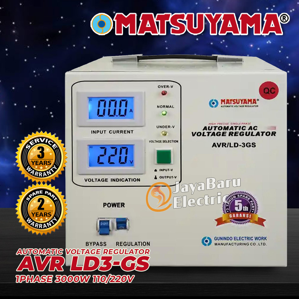Stabilizer Stavol AVR MATSUYAMA Stavolt 3000 Watt 3kva AVR/LD-3GS