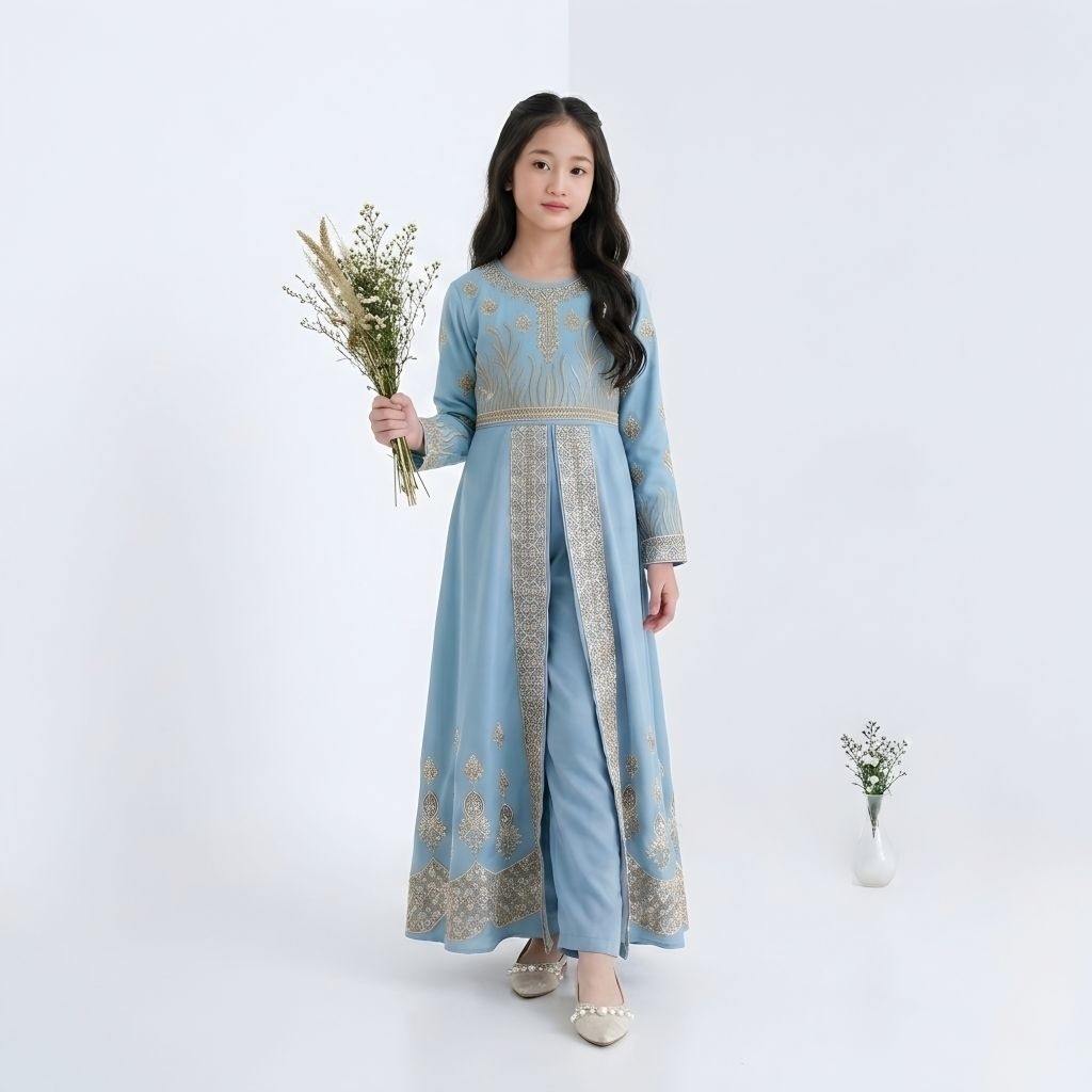 Setelan Baju India Bordir Anak Devakkha Set Fashion Baju Muslim Terbaru RX