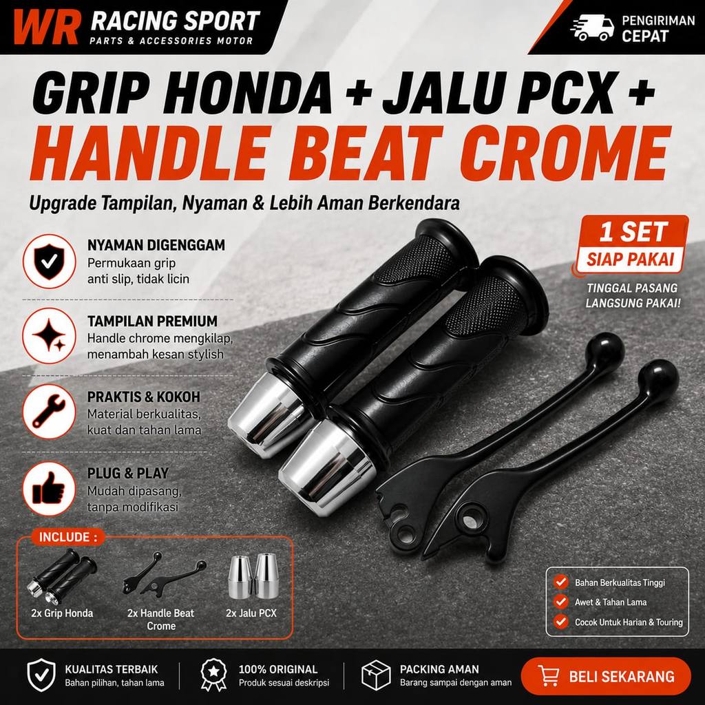 SEPASANG HANDLE REM STANDAR BEAT SET GRIP HONDA PLUS JALU PCX BEAT FI BEAT ESP BEAT KARBU 2013-2017