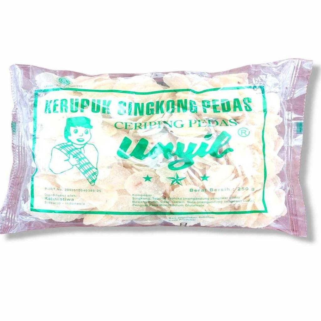 (250 gr) KERUPUK UNYIL PEDAS | Kerupuk Singkong Pedas Mentah krupuk gendar Food Snacks Cemilan Asin 