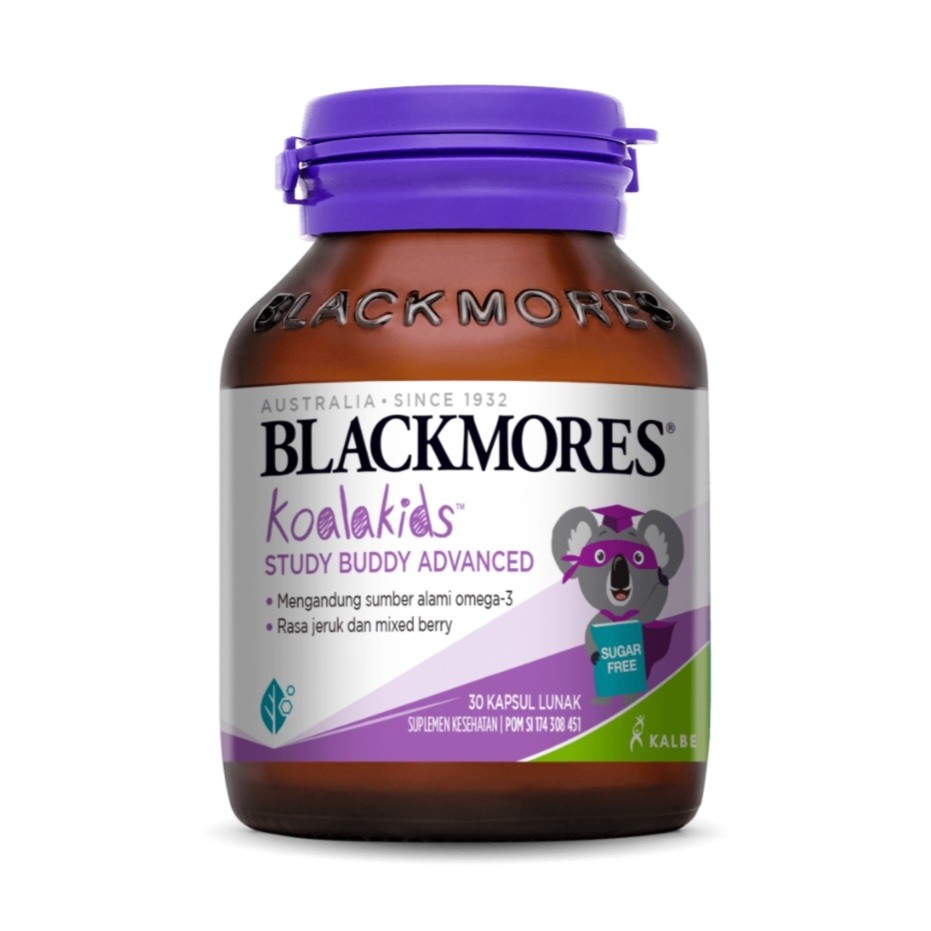 Blackmores Koala Kids Study Buddy Advanced 30 Kapsul BPOM Kalbe Fruity Fishies Minyak Ikan Halal Vit