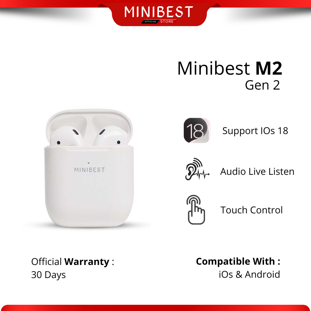 MINIBEST M2 TWS Earphone Headset Bluetooth V5.2 Wireless Charging
