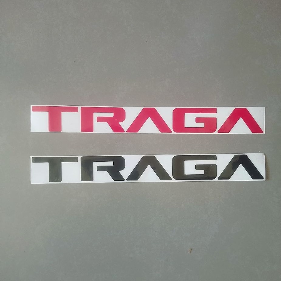 STIKER TULISAN TRAGA TRAGA HITAM DEPAN  KABIN ISUZU TRAGA
