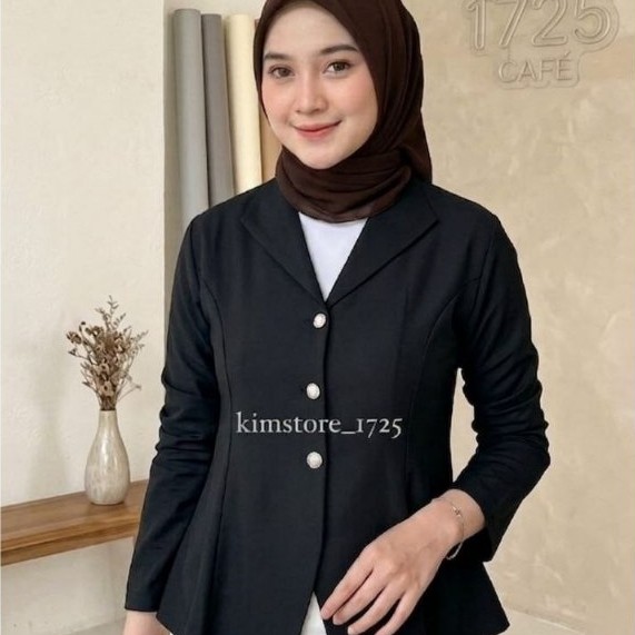 [ Kimstore ] - Karla Top Blazer Kemeja Atasan Wanita Korean Style - Blazer Lengan Pendek Panjang