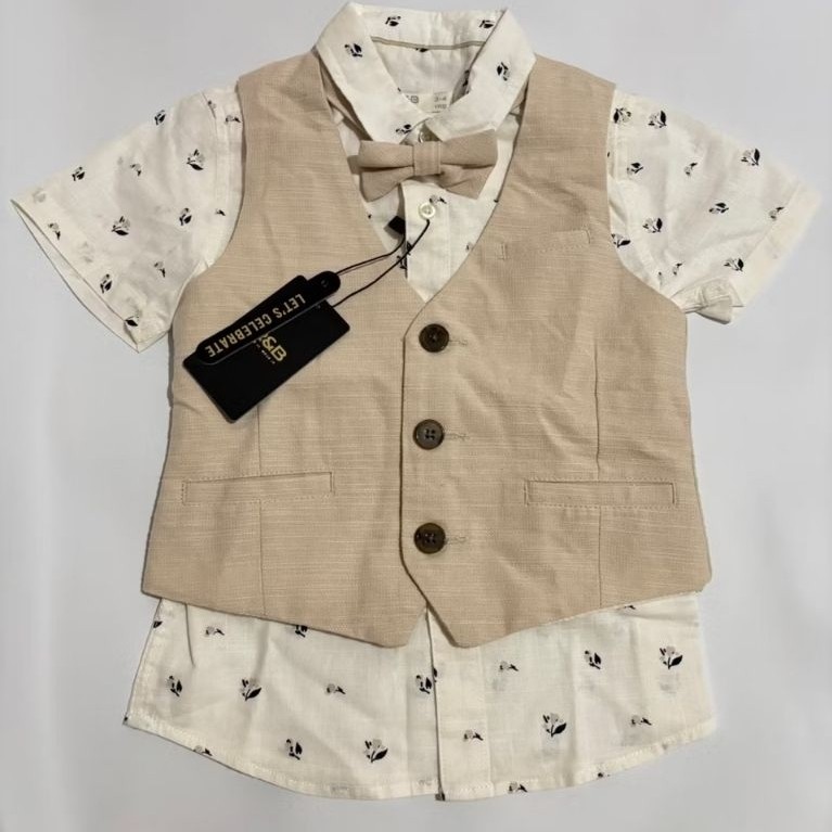 New R&B 3in1 set kemeja vest tie 3y