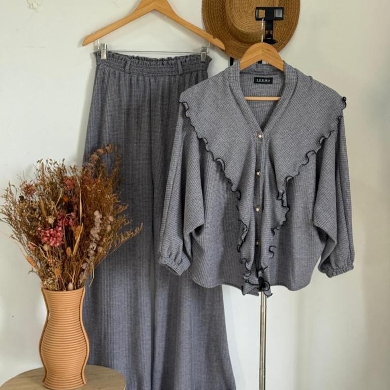 Set Sailor Batwing Knit Sailor Batwing winter Viscose Pallazo knit