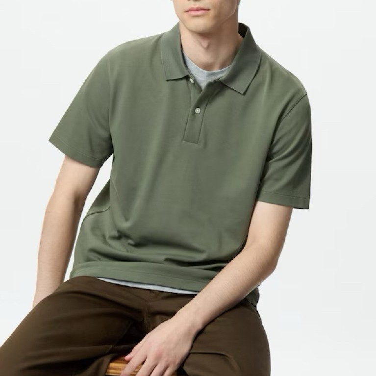 [Preloved] Uniqlo - AIRism Men Polo Shirt in Khaki