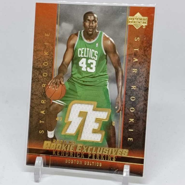 ORIGINAL Kartu Basket NBA 2004 Upper deck Rookie Exclusive Kendrick Perkins ROOKIE Authentic Jersey 