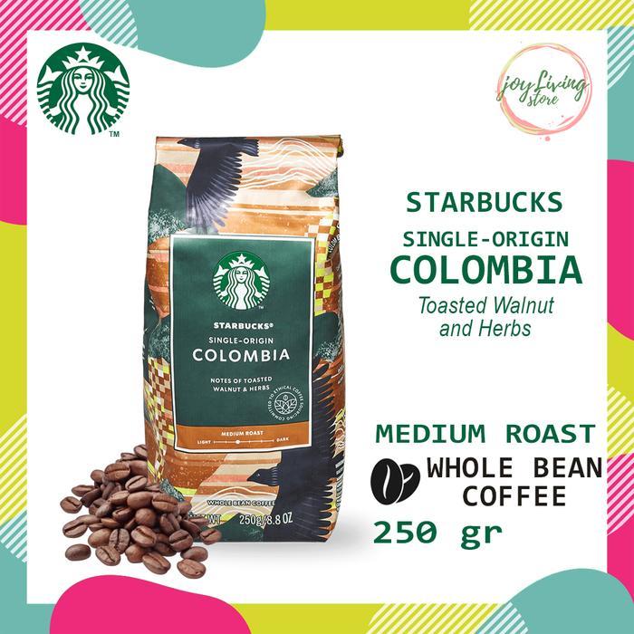 Kopi Starbucks Whole Bean and Ground Coffee Bag Blonde Medium Dark Roast - BEAN COLOMBIA