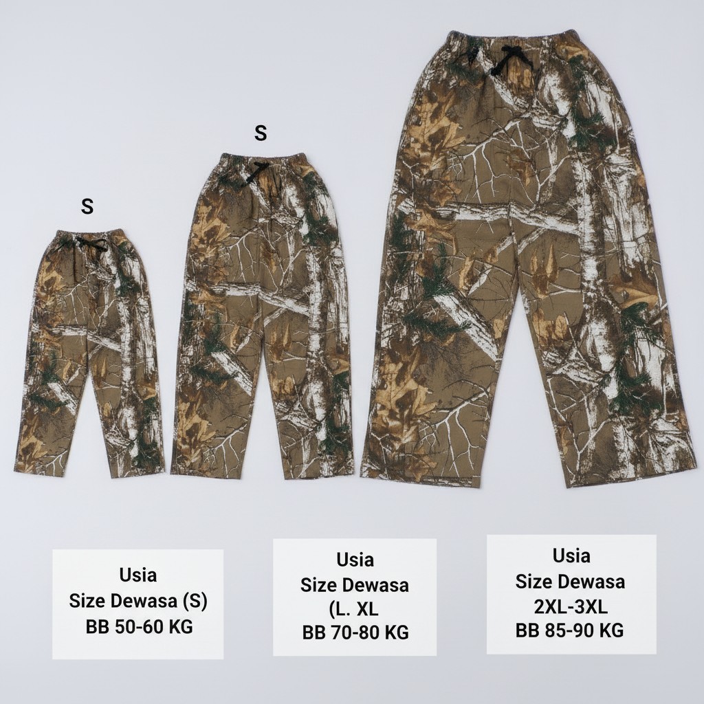 Celana MOTIF RANTING Panjang Loose Camo - Ukuran L, Nyaman Dipakai untuk Aktivitas Outdoor - Hunt ] 