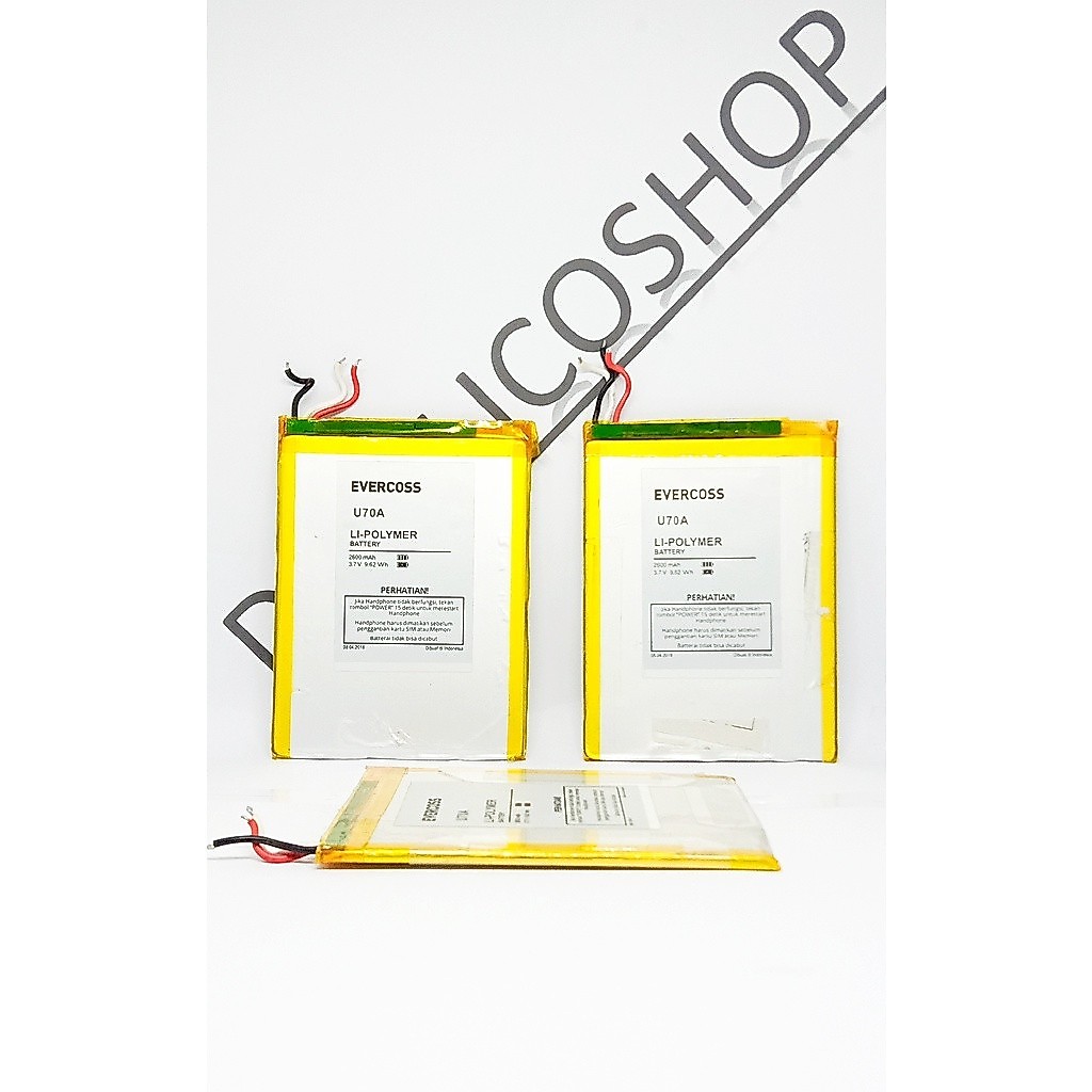 Baterai Tab Evercoss U70A Li-Polymer Universal Batrai Ukuran 7 x 9,2 cm Batre T2C