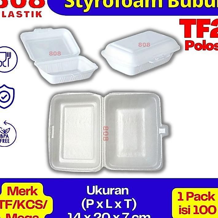 StyrofoamBubur Tf2 Kcs2 /SterofoamKotak Makanan/LunchBoxTf KcsBuburTf2 Isi 100Pcs