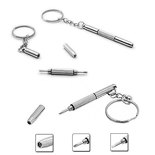 Gantungan Kunci Obeng Plus Minus Mini Screwdriver Keychain EDC 4in1 Obeng Kacamata Kecil Keyring