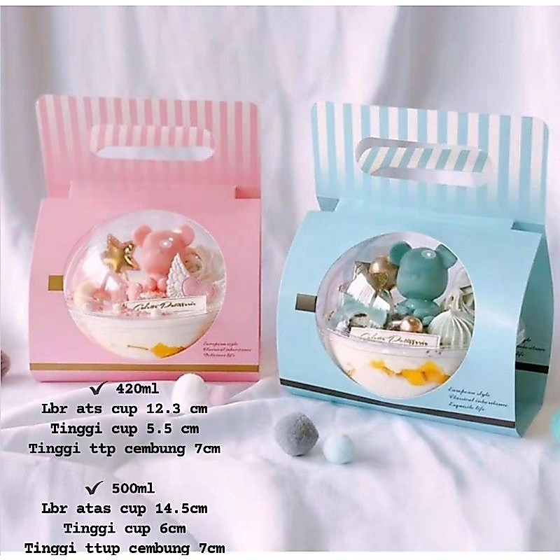 dessert bowl/dessert box cake/round ball/cup pudding/toples makanan/box mika/cake box/box salad