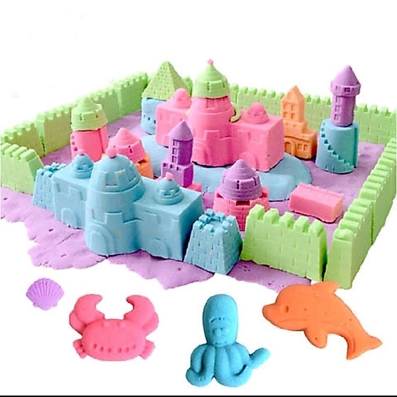 Mainan edukasi anak pasir pantai ajaib 500 gram / mainan pasir anak anak / pasir warna warni