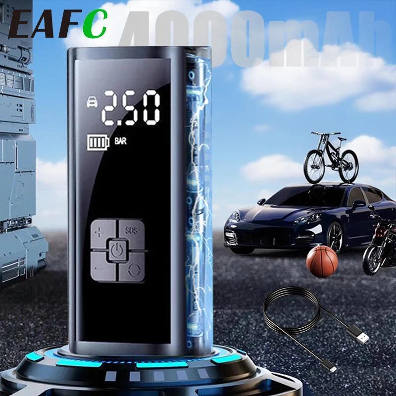 EAFC Portable Tire Inflator 4000mAh Electric Inflator For Car Bicycle gital Air Compressor Football 