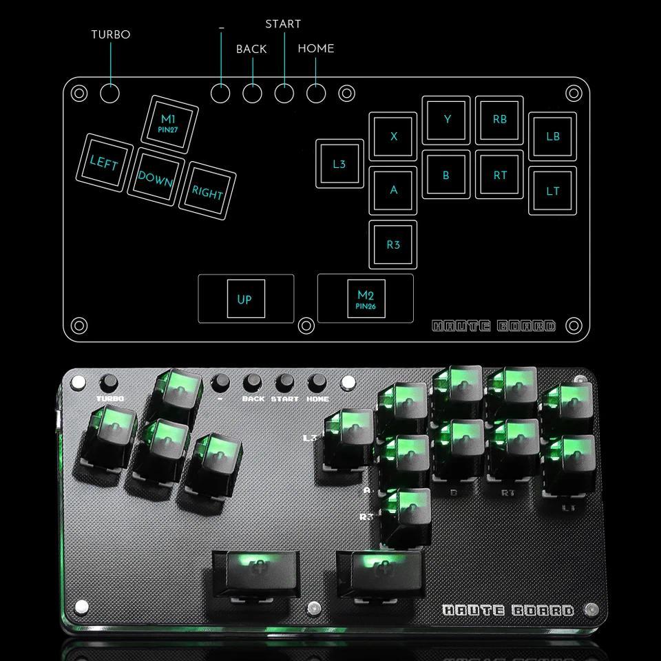 Haute42  Joystick Arcade Hitbox Sticker Leverless Controller Hitbox fightstick For PC /Ps3/ Ps4 /Swi