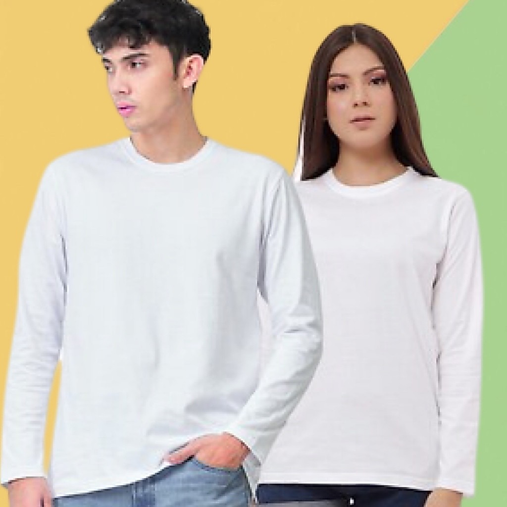 KAOS POLOS LENGAN PANJANG BAHAN KATUN  POLYESTER 30S LEMBUT DAN ADEM UNTUK PRIA DAN WANITA