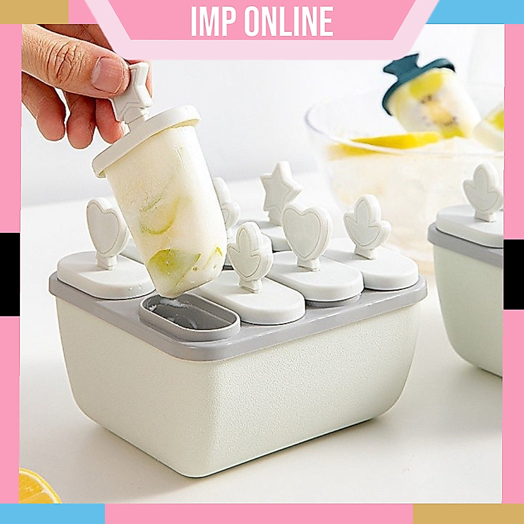 IMP- Cetakan Ice Cream / Cetakan Es Batu Dengan Tutup / Cetakan Es Krim Stik / Cetakan Es Krim 8 Slo