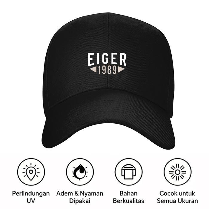 Topi EIGER Baseball Premium Daily - Topi Olahraga Outdoor Bahan Kokoh Tahan Lama Model Populer
