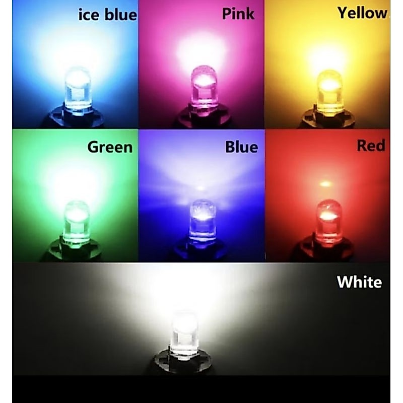 Lampu T10 BULAT LED  Warna-warni AUTOFun Lampu LED T10 Resin Full Kaca Lampu Senja LED T10 COB Bulb 