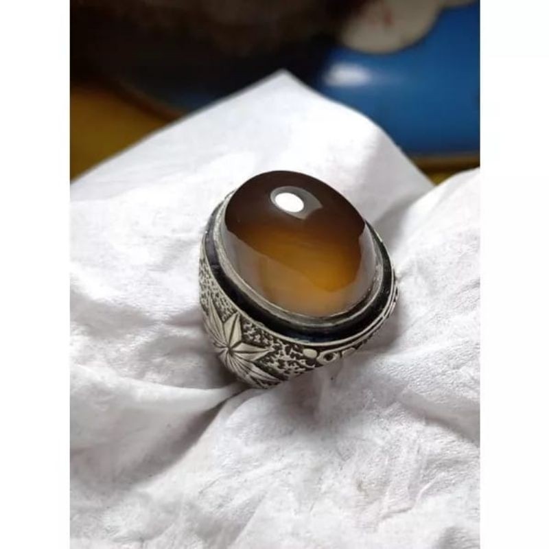 Cincin Batu Akik Solar Padang Solok / Solar Kopi Asli Natural / Batu Akik Solar Padang Giwang Elegan