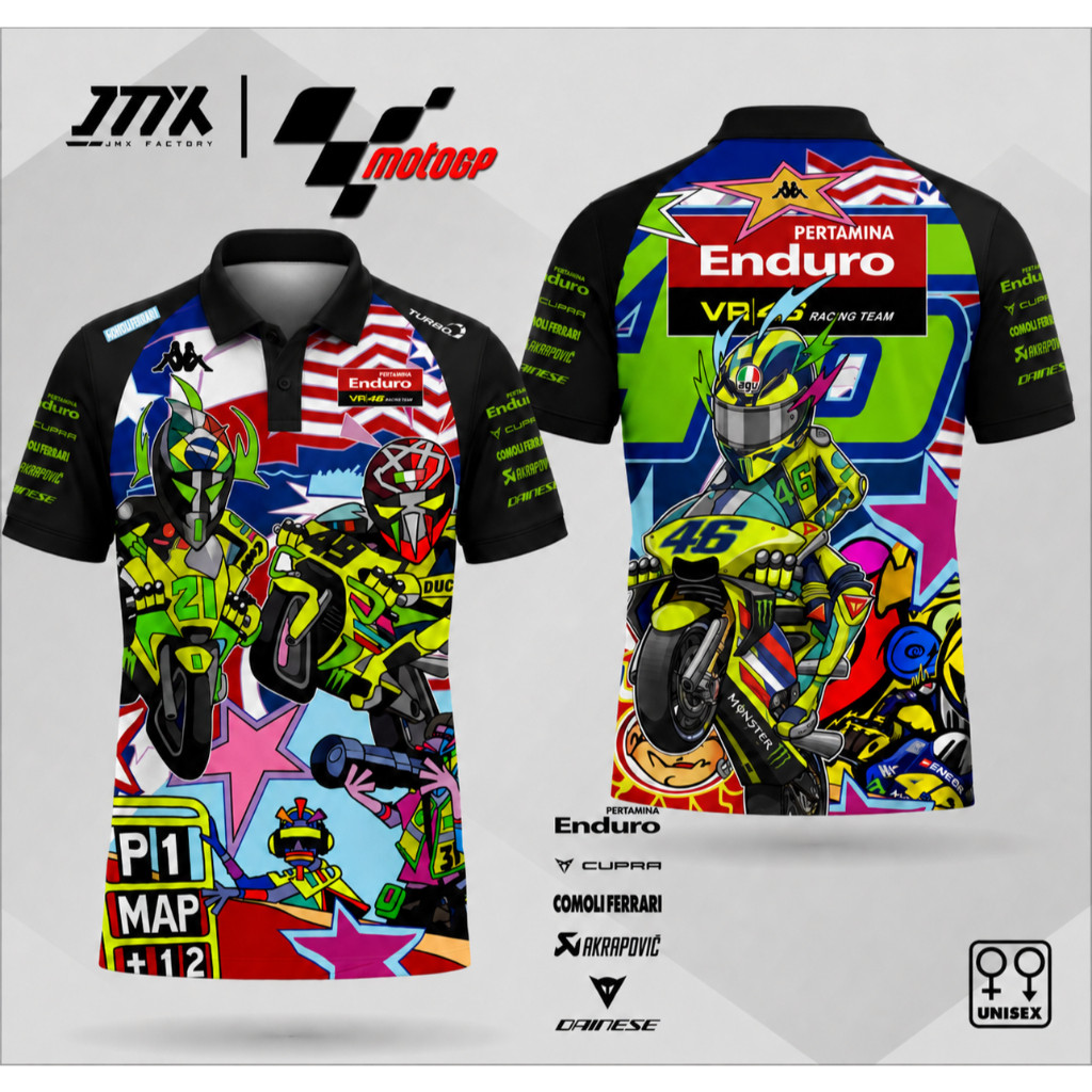 kaos jersey vr46 special edition motogp kaos racing vr kerah polo