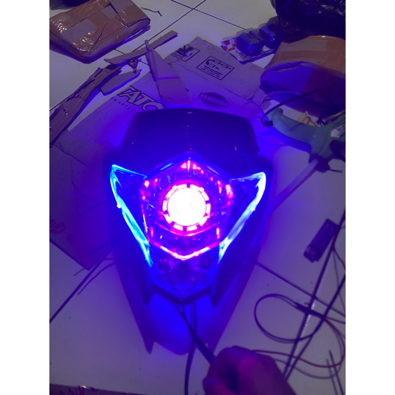 BATOK SET REFLEKTOR LAMPU DEPAN SATRIA FU FACELIFT PROJIE 2013 2014 2015 2016 Costem projie dan Alis