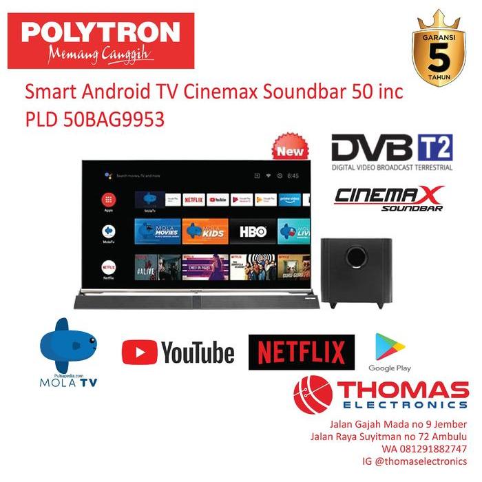 Smart Android TV Cinemax Soundbar 50 inc PLD 50BAG9953 / 50 BAG 9953