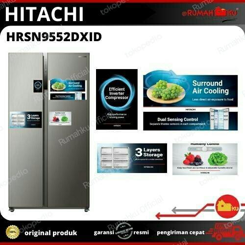 KULKAS HITACHI HRSN9552DXID  SIDE BY SIDE 525 LITER HRSN 9552 DXID