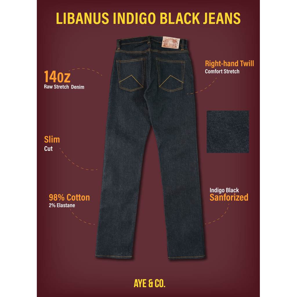 AYE & CO - Libanus Indigo Black Slim Cut Jeans