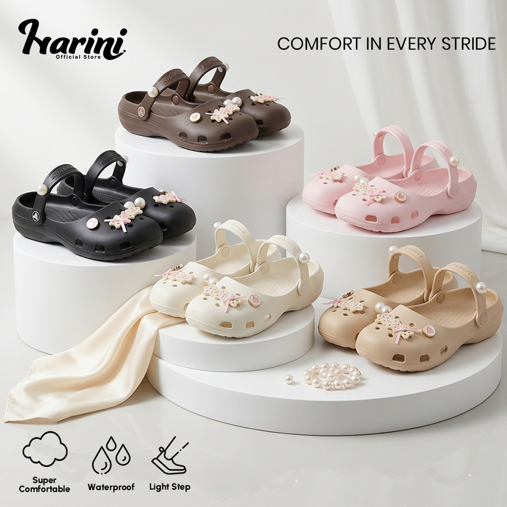 Sandal Wanita Jelly Premium Salurina Empuk Anti Licin Mutiara 861-LV03
