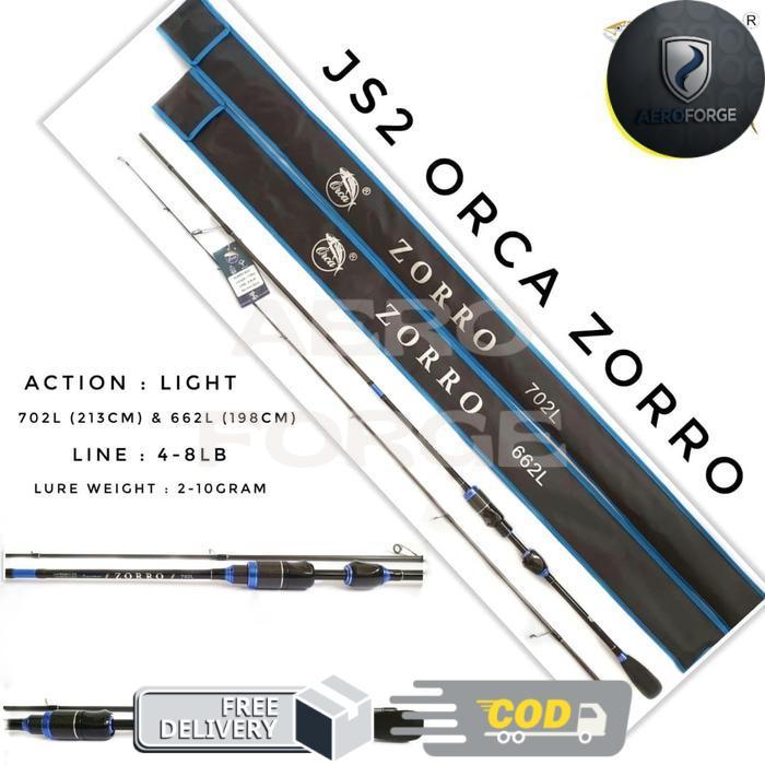 Joran Spinning Casting Sambung 2 Orca Zorro 180 198 210 Terbaik Japan Style - 1.98cm