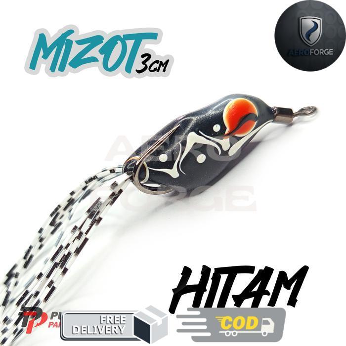 Lure Bufo MIZOT SKIRT Soft Frog softfrog - Hitam