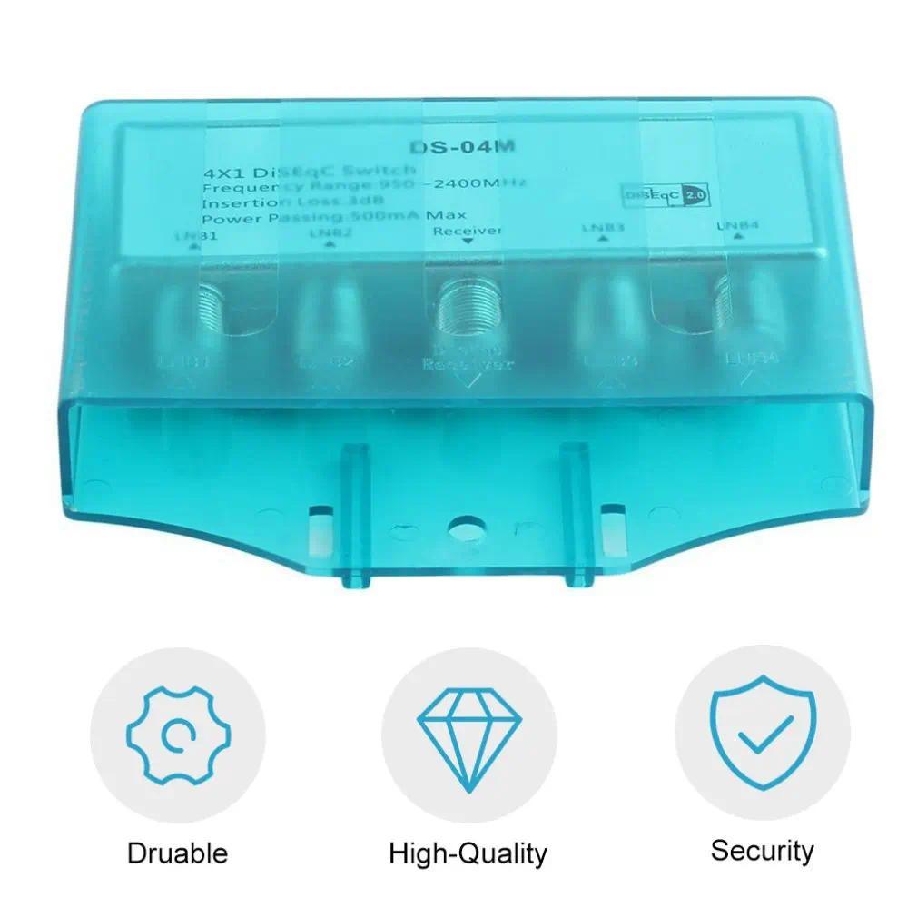 Hot TV Waterproof DS04M Satellite 9502400MH 4x1 SEqC Switch Antenna FTA sh Flat LNB Multiswitch For 