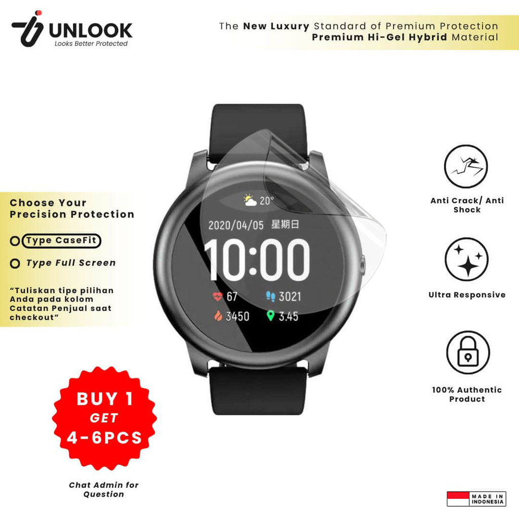 UNLOOK Hi-GEL HYBRID Hydrogel+ Pelindung Lentur for Haylou Solar, Smart Watch  LS05, Smart Watch LS0