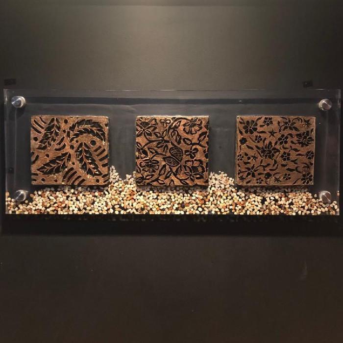 BERKUALITAS Pajangan Dinding Resin kombinasi Cap Batik / Hiasan DInding