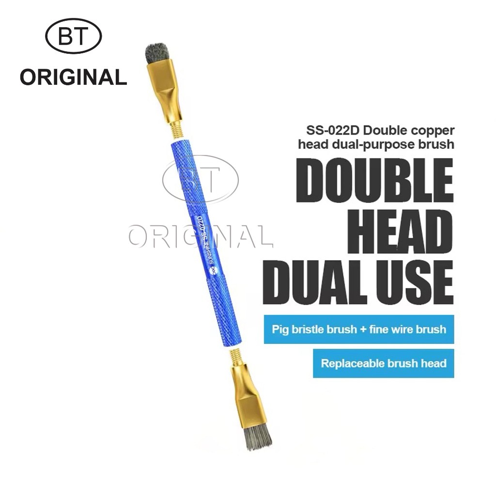 NEW KUAS PEMBERSIH MESIN HP DUAL HEAD - BRUSH ANTI STATIC SUNSHINE 022B - SS-022D ORIGINAL