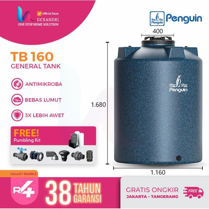 Toren Air Penguin TB160 Tangki Air Plastik 1550 L Tandon TB 160 - Galaxy Marble