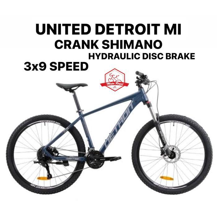 Mtb United Detroit MI Alloy 27 Speed Hidrolik 27.5 inch - BLUE SILVER