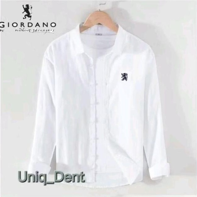 Kemeja Pria GIORDANO 3D Slim fit | Kemeja Panjang Pria Casuall