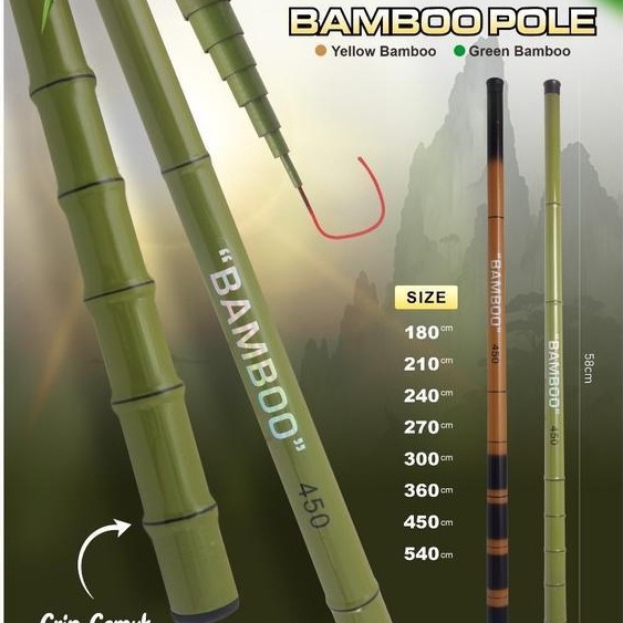 Joran Pancing Tegek/Joran Pancing Pool BAMBOO PANJANG (Lentur)
