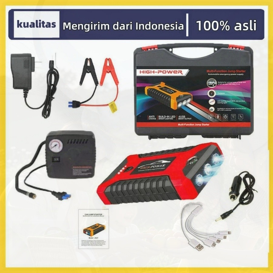 Power Bank 12V Super Besar 99800mAh Jumper Aki Mobil Darurat Powerbank USB Multifungsi Senter LED Te