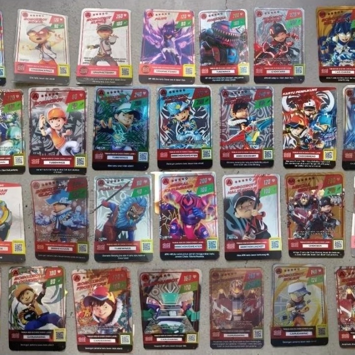 Kartu Boboiboy Choki-choki Beliung/MechaGentar/Glacier/Supra/Sori/Frostfire/Gentar/Kartu ChokiChoki 